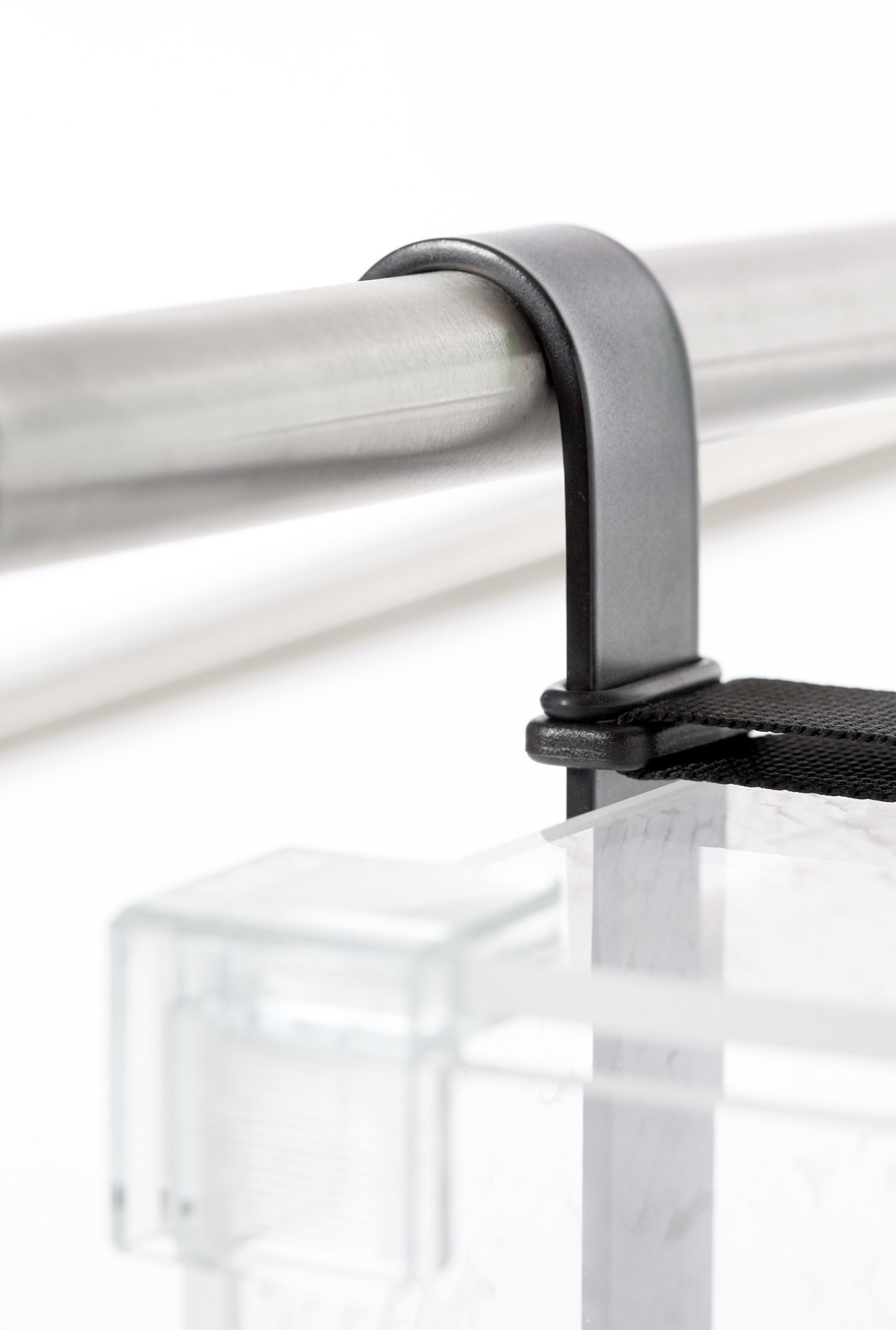 PC holder for design classic E2, for hanging with flexible strap system